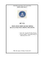 Quản lý đặt bàn trong nhà hàng