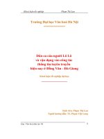 Dân ca của người Lô Lô và vận dụng vào công tác thông tin truyền thông hiện nay ở Đồng Văn tỉnh Hà Giang