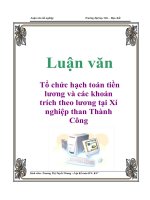 Tổ chức hạch toán tiền lương và các khoản phải trích theo lương tại xí nghiệp than Thành Công