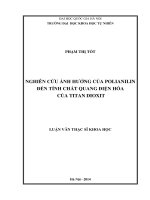 NGHIÊN CỨU ẢNH HƯỞNG CỦA POLIANILIN ĐẾN TÍNH CHẤT QUANG ĐIỆN HÓA CỦA TITAN DIOXIT