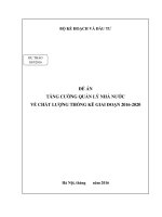 Đề án tăng cường quản lý nhà nước về chất lượng thống kê