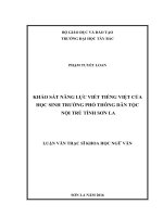 Khảo sát năng lực viết tiếng việt của học sinh trường phổ thông dân tộc nội trú tỉnh sơn la