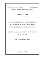 Quản lý quy hoạch xây dựng công trình hạ tầng kỹ thuật ngầm tại các đô thị vùng kinh tế trọng điểm miền trung (TT)