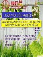 KẾ TOÁN NGUYÊN LIỆU, vật LIỆU TẠI CÔNG TY cổ PHẦN đầu tư và xây DỰNG mỗ LAO 