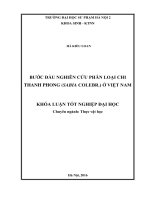 Bước đầu nghiên cứu phân loại chi thanh phong (sabia colebr ) ở việt nam 