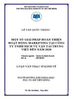 Một số giải pháp hoàn thiện hoạt động marketing tại công ty tnhh dịch vụ vận tải trung việt đến năm 2020 