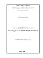 TÁN XẠ ĐÀN HỒI CÁC NUCLEON NĂNG LƯỢNG CAO TRONG MÔ HÌNH EIKONAL