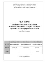 KIỂM TRA CÔNG TÁC NGHIỆM THU ĐƯA CÔNG TRÌNH VÀO SỬ DỤNG THEO QUY ĐỊNH ĐIỀU 32 – NGHỊ ĐỊNH 15/2013/NĐ-CP