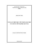 Năng lực hiểu học viên trong dạy học của giảng viên đại học quân sự (LA tiến sĩ)