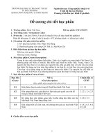 Đề cương chi tiết học phần bánh Việt Nam (Trường đại học sư phạm kĩ thuật TP.HCM) 