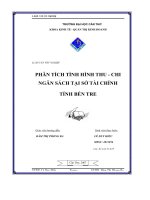 Phân tích tình hình thu chi ngân sách tại sở Tài chính tỉnh Bến Tre