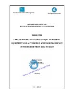 Creat marketing strategies jat industrial equipment and automobile accessories company in the period from 2012 to 2020 