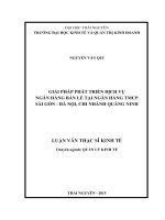 GIẢI PHÁP PHÁT TRIỂN DỊCH vụ NGÂN HÀNG bán lẻ tại NGÂN HÀNG TMCP sài gòn   hà nội, CHI NHÁNH QUẢNG NINH 