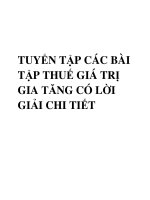 Tuyển tập các bài tập thuế giá trị gia tăng có lời giải chi tiết