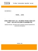 CÔNG TRÌNH THỦY LỢI – HỐ MÓNG TRONG VÙNG CÁT CHẢY - YÊU CẦU THI CÔNG VÀ NGHIỆM THU