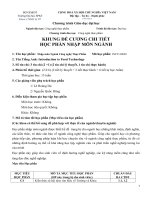 Đề cương chi tiết học phần Nhập môn ngành công nghệ thực phẩm (Trường đại học sư phạm kĩ thuật TP.HCM) 