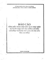Ứng dụng kỹ thuật tiến bộ xây dựng mô hình phục vụ phát triển nông thôn miền núi tại xã sơn lôi, huyện bình xuyên, tỉnh vĩnh phúc( giai đoạn 2000 2002) 