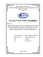 MỘT số GIẢI PHÁP NÂNG CAO HIỆU QUẢ sử DỤNG vốn lưu ĐỘNG tại CÔNG TY cổ PHẦN tư vấn THIẾT kế xây DỰNG và CÔNG NGHIỆP DCD 