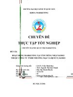 Hoạt động marketing tại trung tâm tiếng nhật kosei, thuộc công ty TNHH thương mại và dịch vụ kosei   đào thị thanh huyền   11131725 