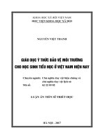 Giáo dục ý thức bảo vệ môi trường cho học sinh tiểu học ở việt nam hiện nay (tt) 