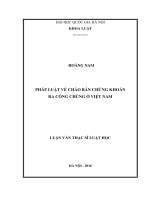 Pháp luật về chào bán chứng khoán ra công chúng ở Việt Nam