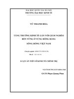 Tăng trưởng kinh tế gắn với giảm nghèo bền vững ở vùng đồng bằng sông Hồng Việt Nam