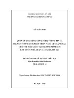 Quản lý ứng dụng ICT phát triển năng lực sáng tạo cho trẻ mẫu giáo tại trường mầm non Khu Vườn Nhỏ