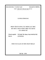 Tóm tắt luận án TS kĩ thuật phân tích tương tác động lực học bể chứa chất lỏng chịu tác dụng của sóng nổ