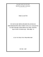 Xây dựng hệ thống đề kiểm tra đánh giá theo định hướng phát triển năng lực giải quyết vấn đề cho học sinh trong dạy học chương đại cương về kim loại - Hóa học 12
