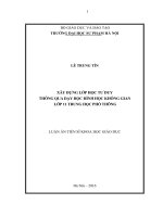 XÂY DỰNG LỚP HỌC TƯ DUY THÔNG QUA DẠY HỌC HÌNH HỌC KHÔNG GIAN LỚP 11 TRUNG HỌC PHỔ THÔNG (LA tiến sĩ)