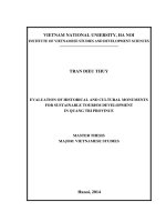 Đánh giá các di tích lịch sử văn hóa phục vụ phát triển du lịch bền vững tỉnh Quảng Trị