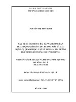 Xây dựng hệ thống bài tập và hướng dẫn hoạt động giải bài tập chương Mắt và các dụng cụ quang học – Vật lí 11 nhằm bồi dưỡng học sinh giỏi trung học phổ thông