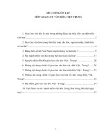 Đề cương ôn tập Môn Giao lưu văn hóa Việt Trung (Cao học)