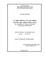 Ly hôn trong các gia đình người Việt theo Công giáo (qua nghiên cứu giáo xứ Chợ Mới, Nha Trang, Khánh Hòa)