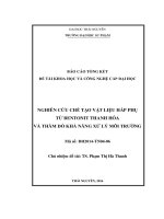 Nghiên cứu chế tạo vật liệu hấp phụ từ bentonit Thanh Hóa và thăm dò khả năng xử lý môi trường (đề tài khoa học)