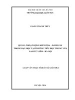 Quản lý hoạt động kiểm tra - đánh giá trong dạy học tại trường Tiểu học Trung Văn