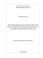 Phát triển đội ngũ giáo viên trung học cơ sở huyện Tam Nông, tỉnh Phú Thọ đáp ứng yêu cầu thực hiện chương trình giáo dục mới
