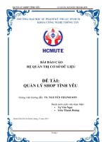 BÀI BÁO CÁO HỆ QUẢN TRỊ CƠ SỞ DỮ LIỆU ĐỀ TÀI:  QUẢN LÝ SHOP TÌNH YÊU