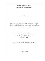 Quản lý quá trình xây dựng chuẩn đầu ra bộ môn toán ở trường trung học phổ thông Thanh Oai A – Hà Nội