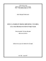 Dân ca nghi lễ trong đời sống văn hóa của người dao tuyển ở việt nam (tt) 