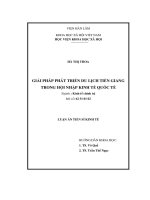 Giải pháp phát triển du lịch Tiền Giang trong hội nhập kinh tế quốc tế (LA tiến sĩ)