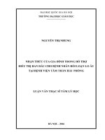 Nhận thức của gia đình trong hỗ trợ điều trị ban đầu cho bệnh nhân rối loạn lo âu tại Bệnh viện Tâm thần Hải Phòng