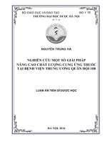 Nghiên cứu một số giải pháp nâng cao chất lượng cung ứng thuốc tại bệnh viện trung ương quân đội 108 