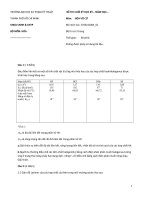 Đáp án thi học kì môn Hoá vô cơ (Trường đại học sư phạm kĩ thuật TP.HCM)