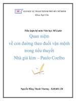 Quan niệm về con đường theo đuổi vận mệnh trong tiểu thuyết nhà giả kim – Paulo Coelho