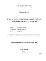 Áp dụng thuật toán tối ưu hóa đàn kiến để giải quyết bài toán vị trí cơ sở