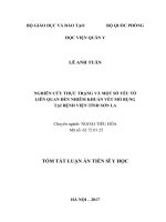 Nghiên cứu thực trạng và một số yếu tố liên quan đến nhiễm khuẩn vết mổ bụng tại bệnh viện tỉnh sơn la (TT) 