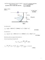 Đáp án thi học kì môn Thuỷ lực công trình (Trường đại học sư phạm kĩ thuật TP.HCM)