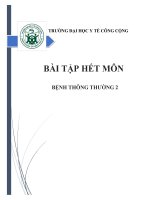Bài tập hết môn Bệnh thông thường 2