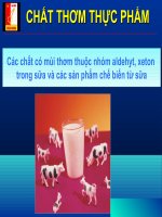 Các chất có mùi thơm thuộc nhóm aldehyt, xeton trong sữa và các sản phẩm chế biến từ sữa
